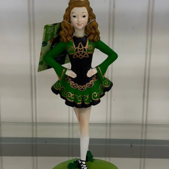 Irish Dance Figurine in Green Dress - Picture 3 of 3